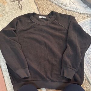 Perfectwhitetee Ziggy Black Fleece Crewneck Sweater